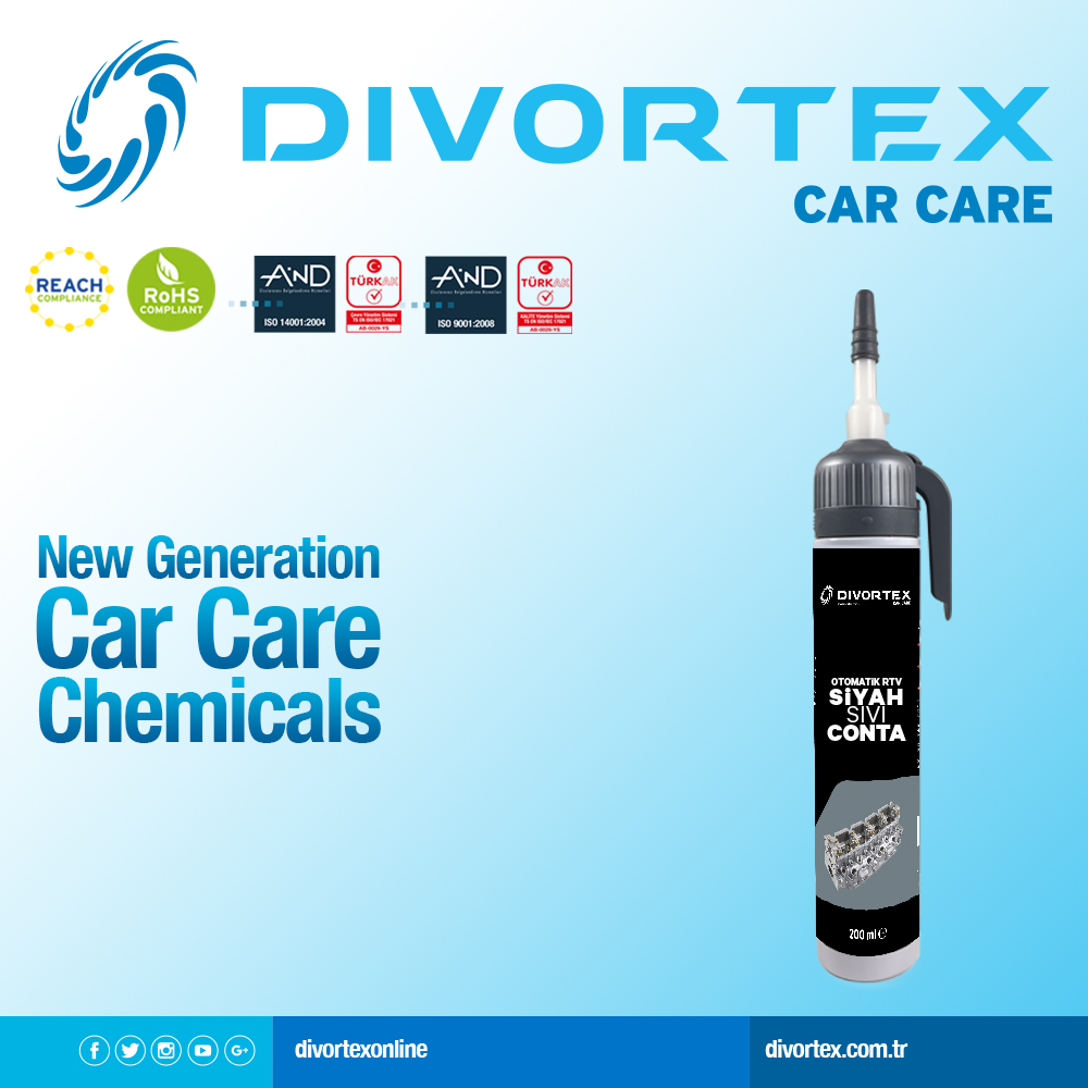 Divortex RTV Siyah Sıvı Conta 200 ml.