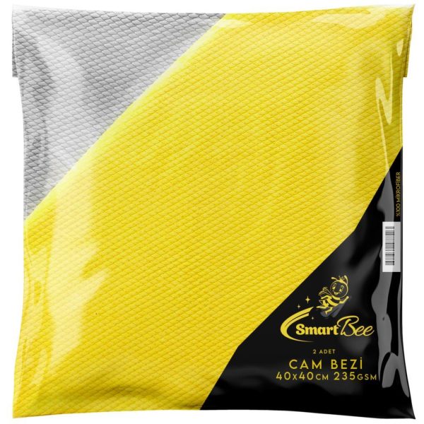 SmartBee Mikrofiber Araç Cam ve Jant Silme Bezi 235 Gsm 2 Adet 40x40