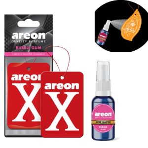 Areon 30ml Blue Blaster ve Areon X Bubble Gum Oto Araç Kokuları 2 Adet