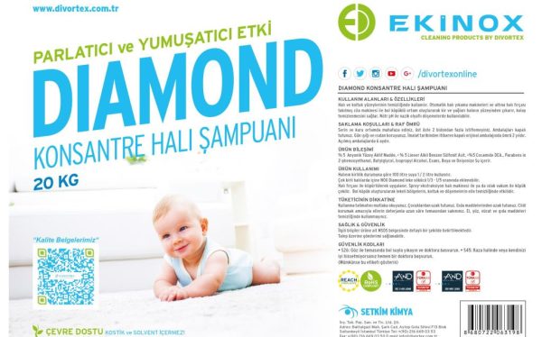 Ekinox Diamond Konsantre Halı Şampuanı 20 kg. - Görsel 7