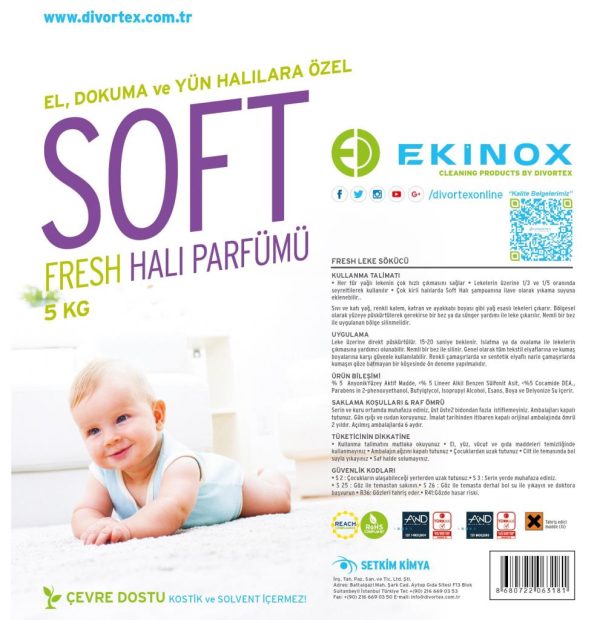 Ekinox Soft "Fresh" Halı Parfümü 5 Kg. - Görsel 4