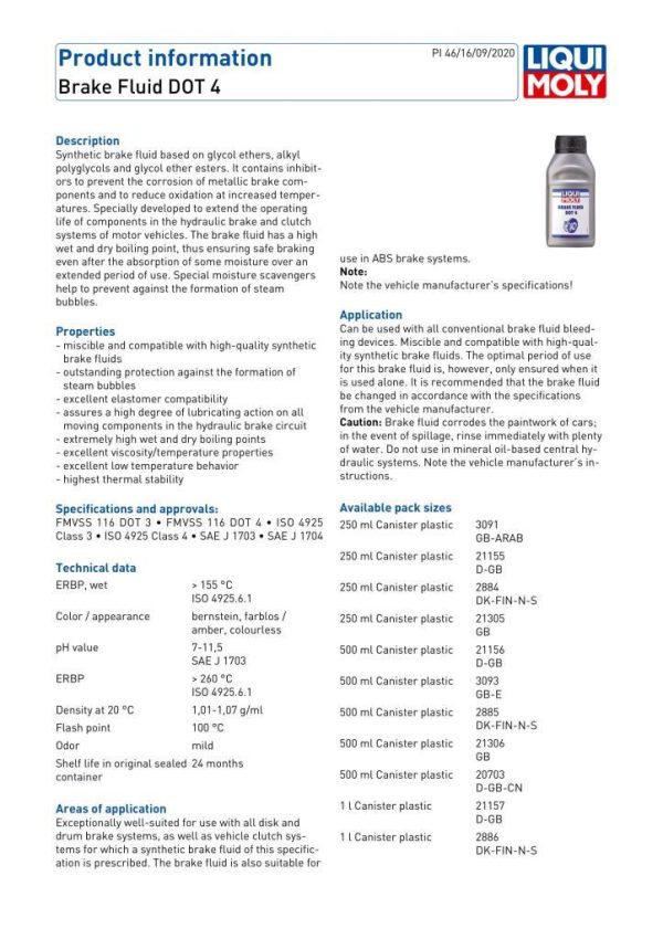 Liqui Moly DOT 4 Fren Hidroliği 1000 ml. 21157 - Görsel 4