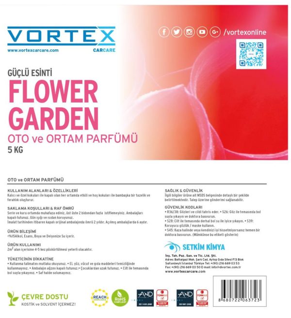 Vortex "Flower Garden" Oto ve Ortam Parfümü 5 kg. - Görsel 5