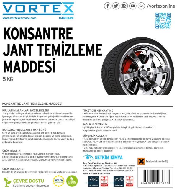 Vortex Konsantre Jant Temizleme Maddesi 5 kg. - Görsel 6