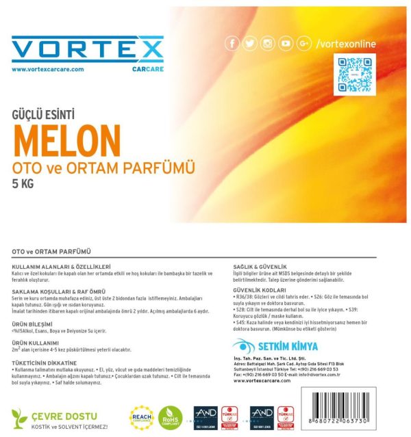 Vortex Melon (Kavun) Oto ve Ortam Parfümü 5 kg. - Görsel 7