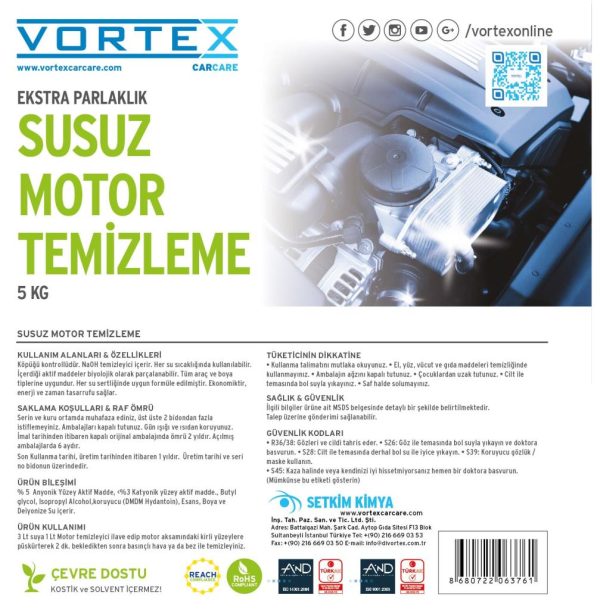 Vortex Susuz Motor Temizleyici 5 kg. - Görsel 7
